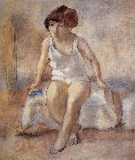 Jules Pascin The maiden wear the white underwear from French